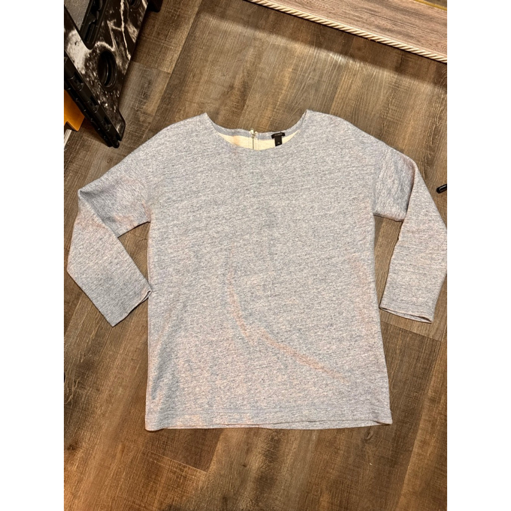 Women's J.Crew Light Blue Sweatshirt XS with Cream‎ Zipper